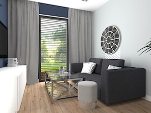 Dom dla dwojga - Śmiechowice - Średnia niebieska szara sypialnia, styl glamour - zdjęcie od MG Design