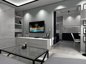 Salon ze ścianą TV - zdjęcie od MG Design