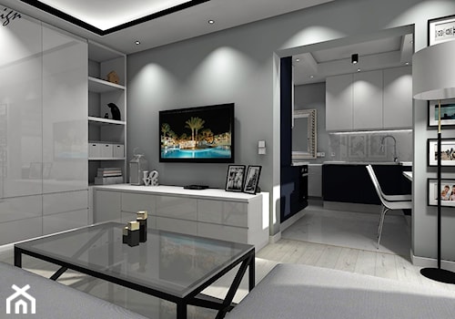 Salon ze ścianą TV - zdjęcie od MG Design