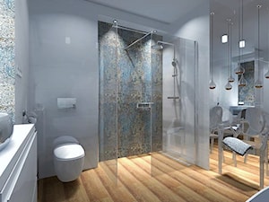 Łazienka 9m2 z użyciem płytki Carpet Vestige - Bez okna z lustrem łazienka - zdjęcie od MG Design