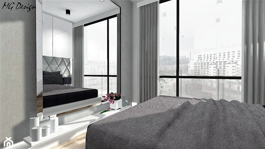 Sypialnia małżeńska z balkonem - zdjęcie od MG Design