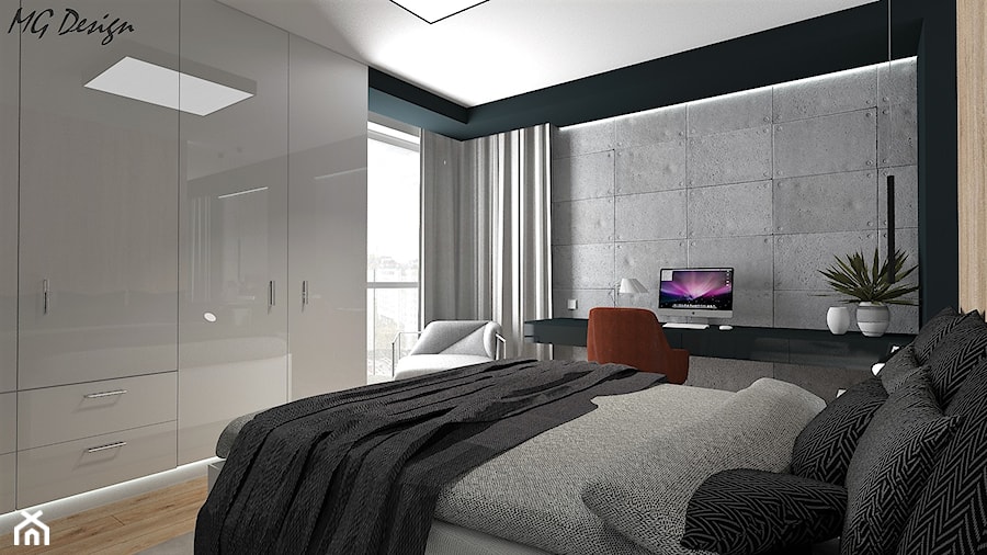 Sypialnia z biurem - zdjęcie od MG Design