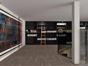 Dom w Luboszycach k. Opola - Duże czarne szare biuro, styl nowoczesny - zdjęcie od MG Design
