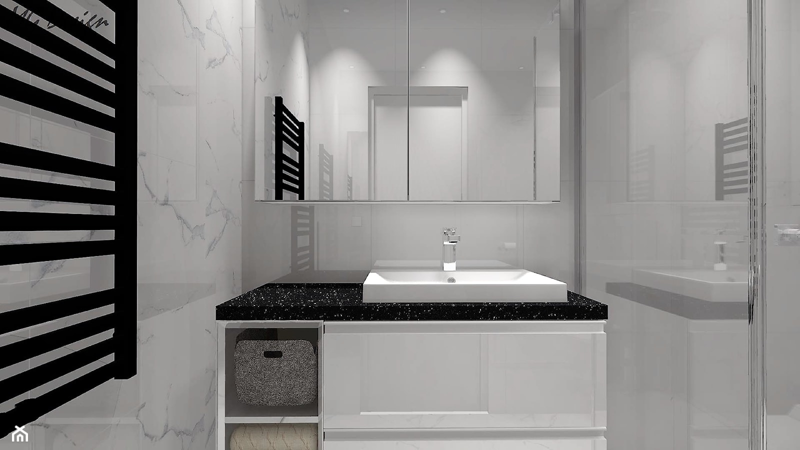 Mała biała łazienka z prysznicem - zdjęcie od MG Design - Homebook