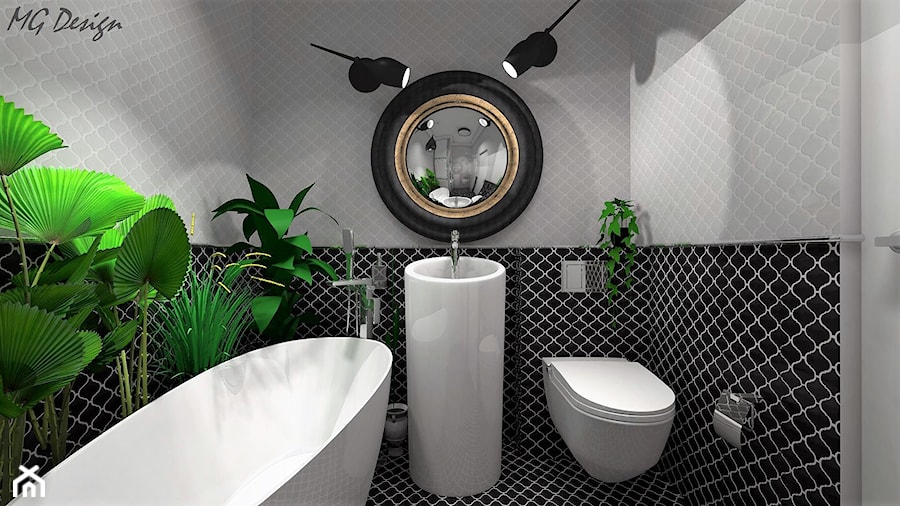 Mała łazienka z wanną i prysznicem - zdjęcie od MG Design