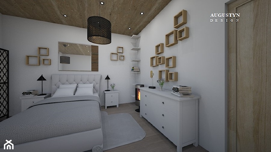 bedroom - Średnia biała sypialnia, styl nowoczesny - zdjęcie od augustyndesign