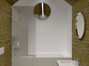 Dom Oli i Kuby - Mała na poddaszu bez okna łazienka, styl skandynawski - zdjęcie od Pawlowska studio