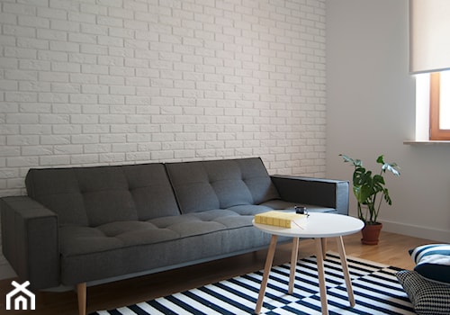 Mieszkanie przy skarpie - Mała biała sypialnia, styl skandynawski - zdjęcie od DEMBOWSKA / JAGIEŁŁO studio architektury