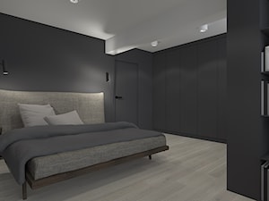 MIESZAKNIE W ŁODZI - Średnia czarna sypialnia, styl nowoczesny - zdjęcie od NOKODESIGN