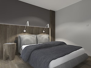 DOM W ŁODZI - Średnia szara sypialnia, styl nowoczesny - zdjęcie od NOKODESIGN