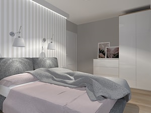 MIESZKANIE SINGIELKI - Średnia szara sypialnia, styl nowoczesny - zdjęcie od NOKODESIGN