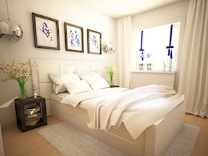 SYPIALNIA OPOLE- white elegant - Mała beżowa sypialnia - zdjęcie od Natalia Galik Design