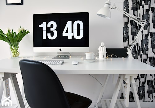 OFFICE LIFE - Małe białe czarne biuro, styl nowoczesny - zdjęcie od BIURO PROJEKTOWE ARTLABB - ARCHITEKT / PROJEKTANT WNĘTRZ