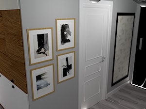 Mieszkanie w szarościach - Mały szary hol / przedpokój, styl nowoczesny - zdjęcie od kaMMat design