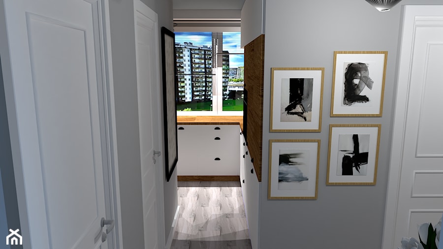Mieszkanie w szarościach - Hol / przedpokój, styl nowoczesny - zdjęcie od kaMMat design