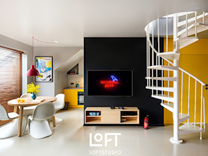 Apartament z kolorem - Salon, styl nowoczesny - zdjęcie od Loftstudio