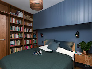 Apartament na Dworskiej - Mała niebieska sypialnia, styl nowoczesny - zdjęcie od Loftstudio