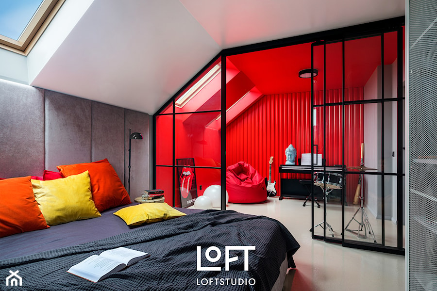 Apartament z kolorem - Sypialnia, styl nowoczesny - zdjęcie od Loftstudio