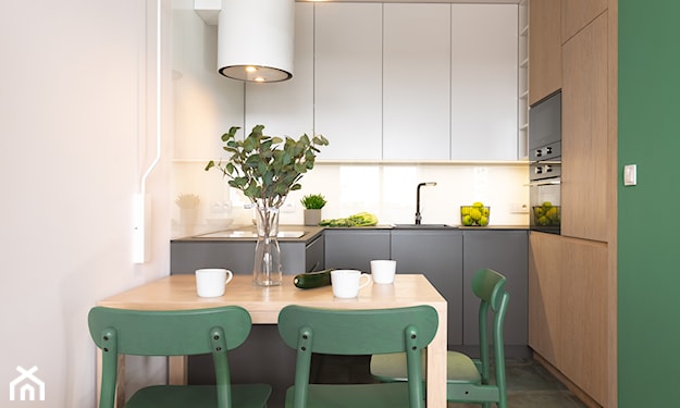 zielona kuchnia, kuchnia nowoczesna, modne kolory ścian