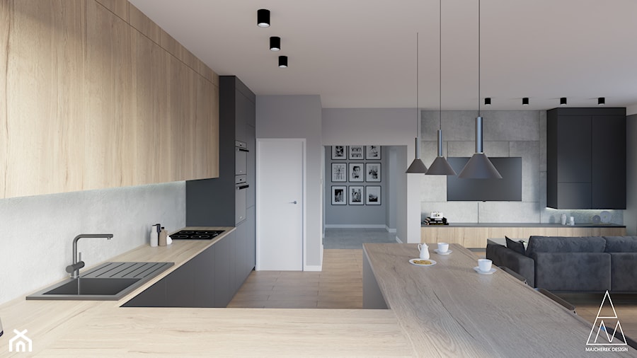 Dom jednorodzinny w Czarnkowie - Kuchnia, styl nowoczesny - zdjęcie od Paulina Majcherek Projektowanie Wnętrz Piła