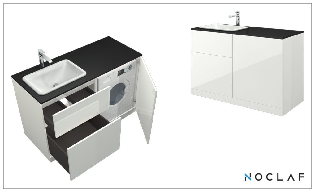 zabudowa pralki na wymiar - zdjęcie od Noclaf producent mebli łazienkowych - Homebook