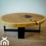 STOLIK KAWOWY GO1 szerokość 92-80 cm grubość blatu 6,5 cm wysokość 31 - zdjęcie od GG-WOOD design