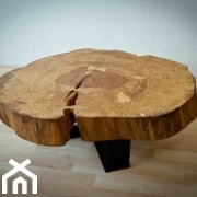 STOLIK KAWOWY GO3 szerokość 85,5- 68 cm grubość blatu 10 cm wysokość 30 cm - zdjęcie od GG-WOOD design - Homebook