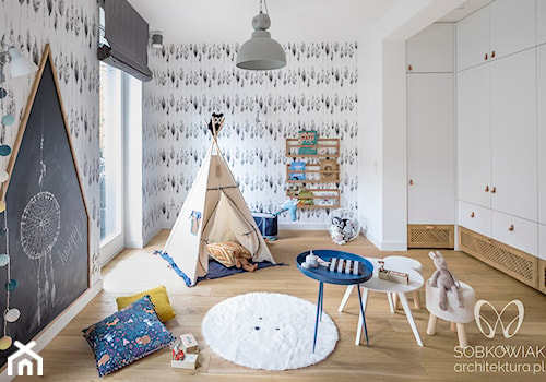 Skandynawska bawialnia dla dzieci w stylu indiańskim - zdjęcie od Sobkowiak Architektura