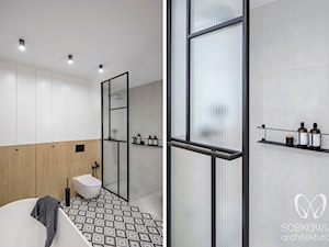 Jasna łazienka w stylu skandynawskim - zdjęcie od Sobkowiak Architektura