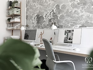 Małe biuro na Warszawskiem Powiślu, biurka przy ścianie - zdjęcie od Sobkowiak Architektura