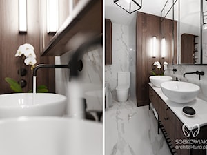 łazienka w stylu klasycznym z meblami w kolorze drewna orzechowego - zdjęcie od Sobkowiak Architektura