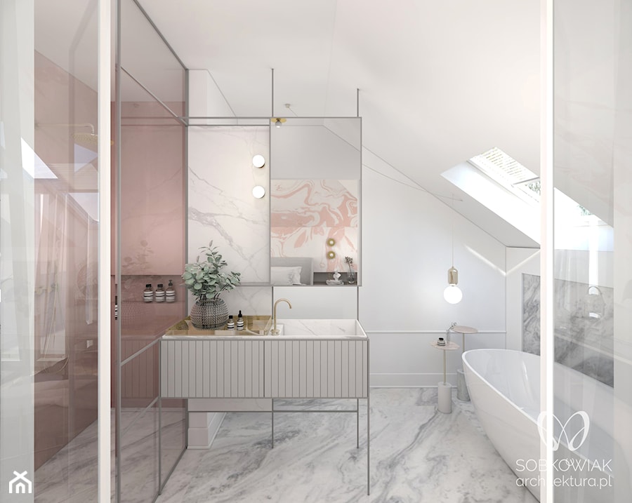 łazienka przy sypialni - zdjęcie od Sobkowiak Architektura