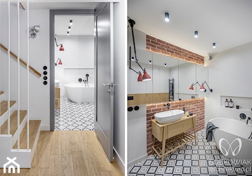 Jasna łazienka w stylu skandynawskim - zdjęcie od Sobkowiak Architektura