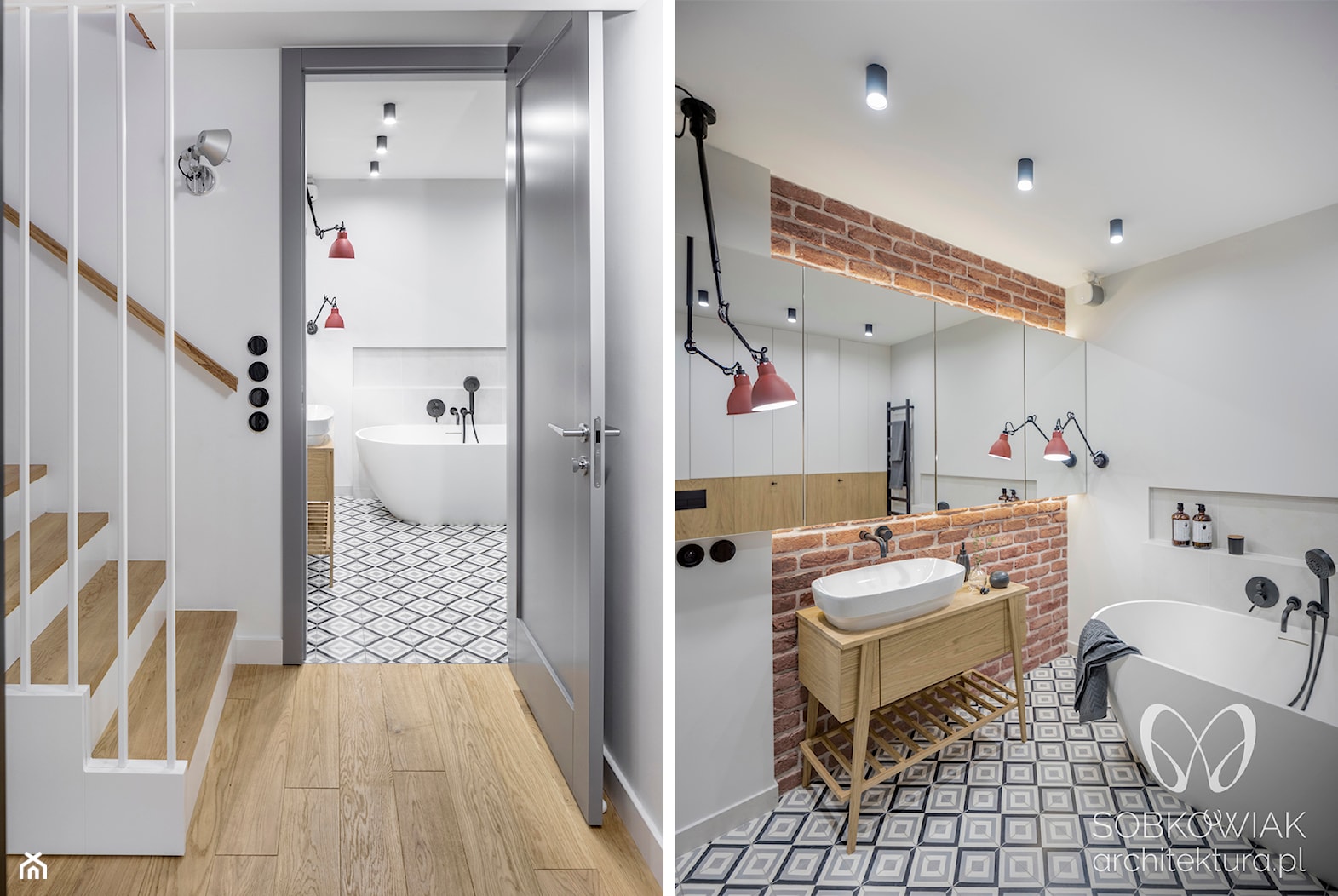 Jasna łazienka w stylu skandynawskim - zdjęcie od Sobkowiak Architektura - Homebook