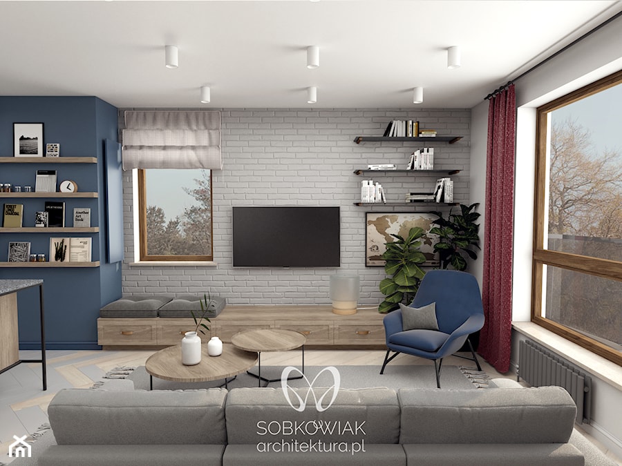 Wnętrza przytulnego mieszkania w stylu skandynawskiem - Salon, styl skandynawski - zdjęcie od Sobkowiak Architektura