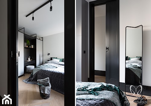 klasyczna sypialnia z elementami industrialnymi - zdjęcie od Sobkowiak Architektura