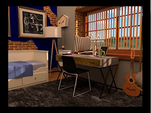 pokoj z gitara - zdjęcie od Merlin Pastel - Projektowanie Wnętrz
