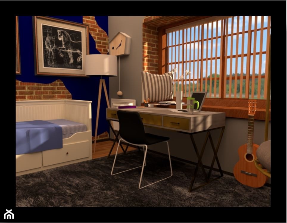 pokoj z gitara - zdjęcie od Merlin Pastel - Projektowanie Wnętrz - Homebook