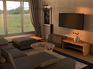 concrete living room - zdjęcie od Merlin Pastel - Projektowanie Wnętrz