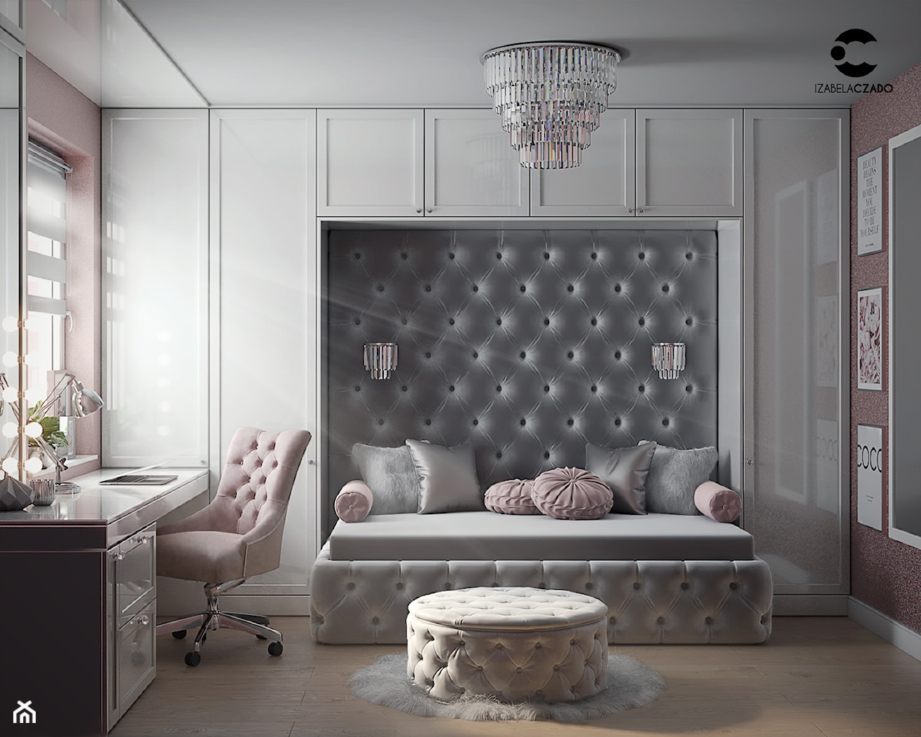 Pokój dla nastolatki w stylu glamour - zdjęcie od ProjecTOWN Izabela Czado - Homebook