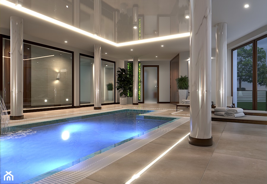Projekt basenu, Gliwice - Taras, styl nowoczesny - zdjęcie od Vizman Design