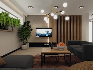 Projekt domu, Gliwice - Średni biały szary salon, styl nowoczesny - zdjęcie od Vizman Design