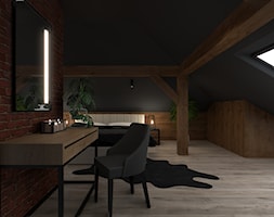 Projekt domu, Gliwice - Sypialnia, styl industrialny - zdjęcie od Vizman Design - Homebook