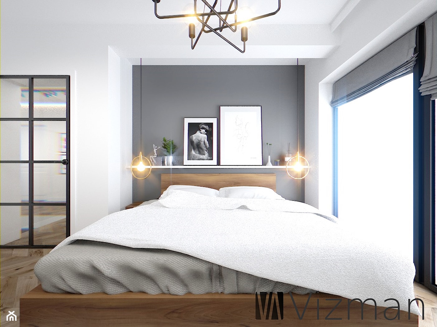 Sypialnia w stylu modern retro - zdjęcie od Vizman Design - Homebook