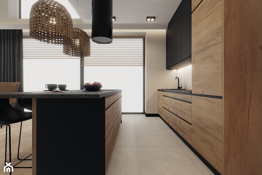 Projekt domu, Gliwice - Kuchnia, styl nowoczesny - zdjęcie od Vizman Design