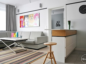 Małe kolorowe mieszkanie w centrum - Salon, styl nowoczesny - zdjęcie od ALMINAS WNĘTRZA