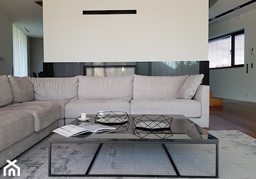 Spokój minimalizmu - Średni szary salon, styl minimalistyczny - zdjęcie od ALMINAS WNĘTRZA
