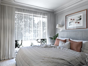 Róż Paryski delikatność i kobiecość - Mała szara sypialnia, styl glamour - zdjęcie od ALMINAS WNĘTRZA