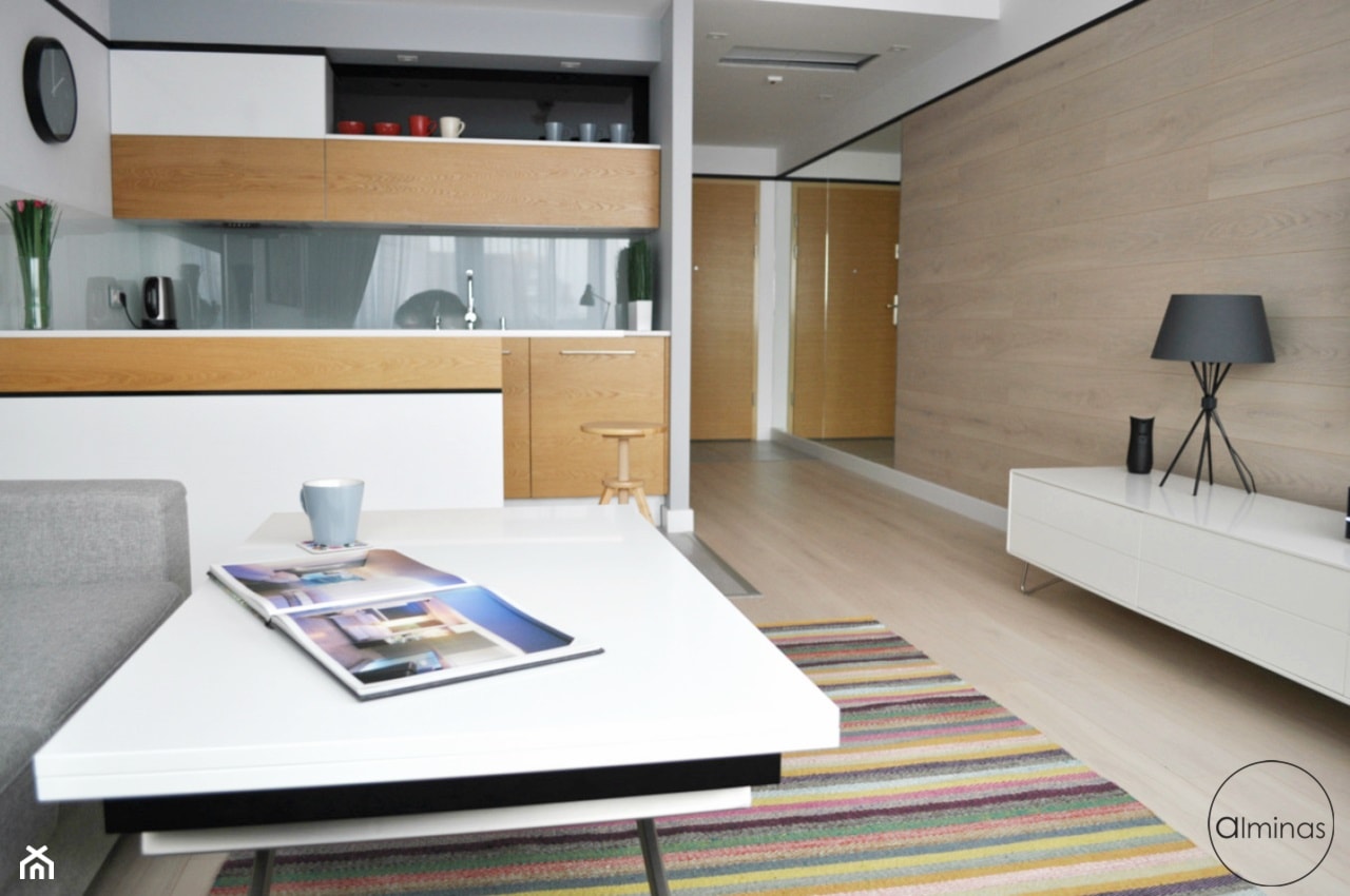 Małe kolorowe mieszkanie w centrum - Salon, styl nowoczesny - zdjęcie od ALMINAS WNĘTRZA - Homebook