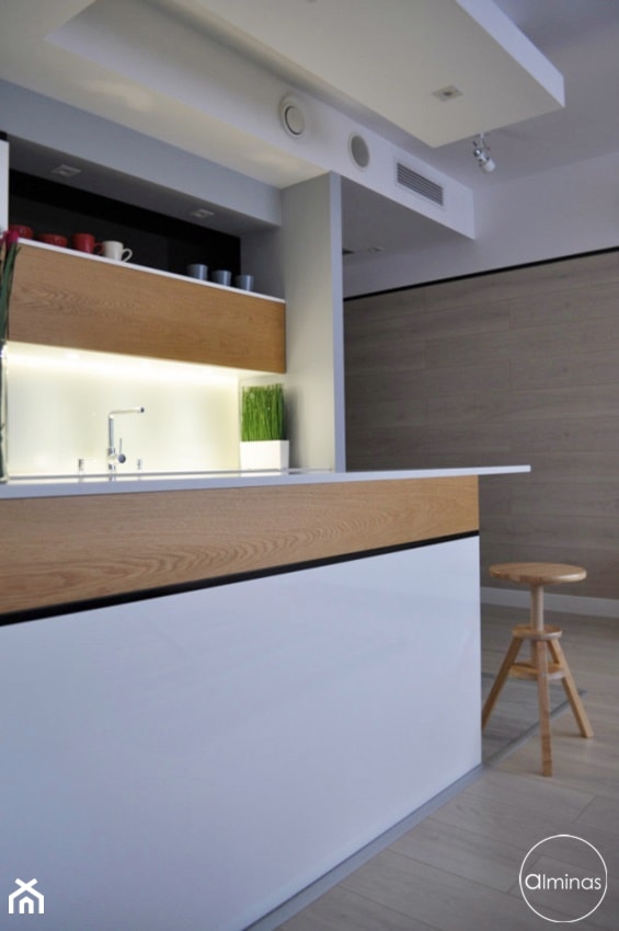 Małe kolorowe mieszkanie w centrum - Kuchnia, styl nowoczesny - zdjęcie od ALMINAS WNĘTRZA